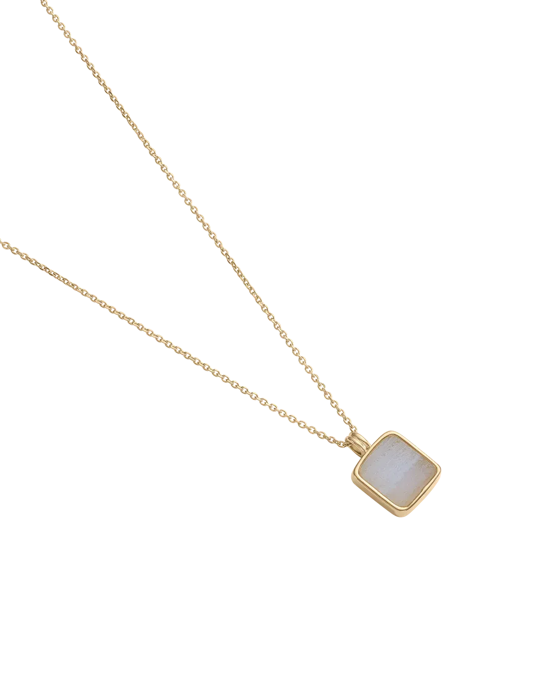 Kirstin Ash Blue Lace Agate Pendant Necklace  (Gold Vermeil)