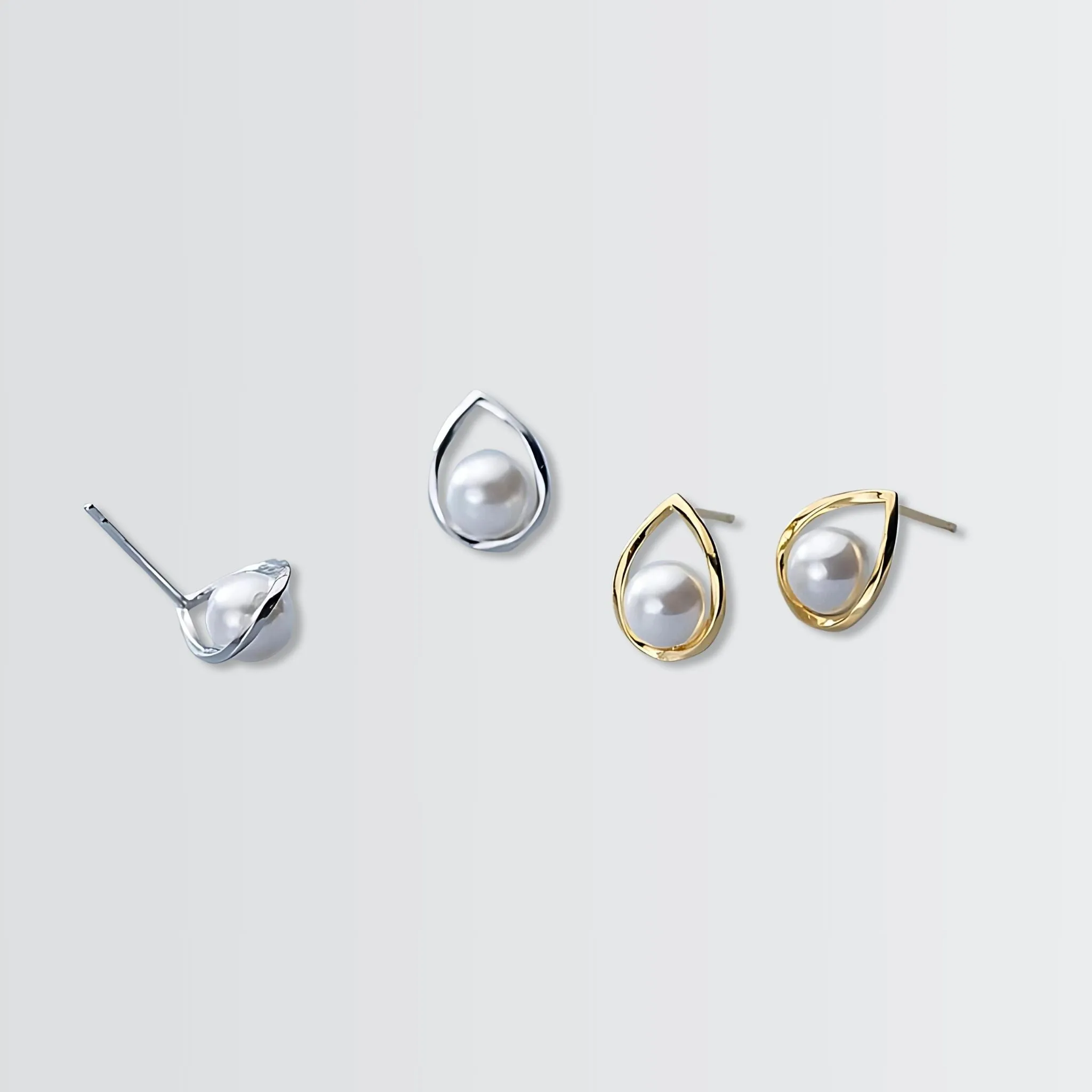 Leafy Pearl Minimal Studs