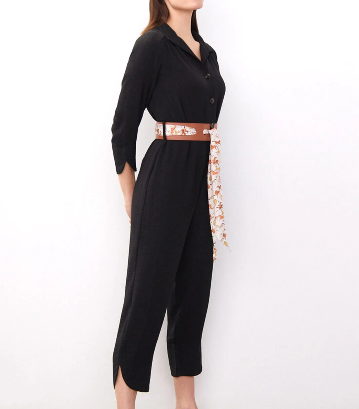 Long Fluid Jumpsuit Black