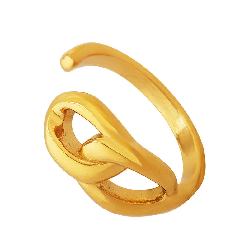 Lustrious Button Gold Ring