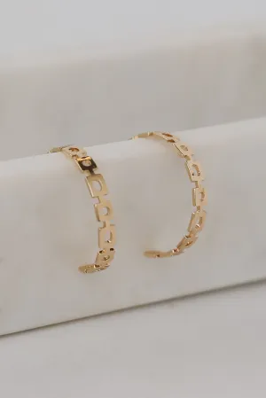 Mary Gold Chainlink Hoop Earrings