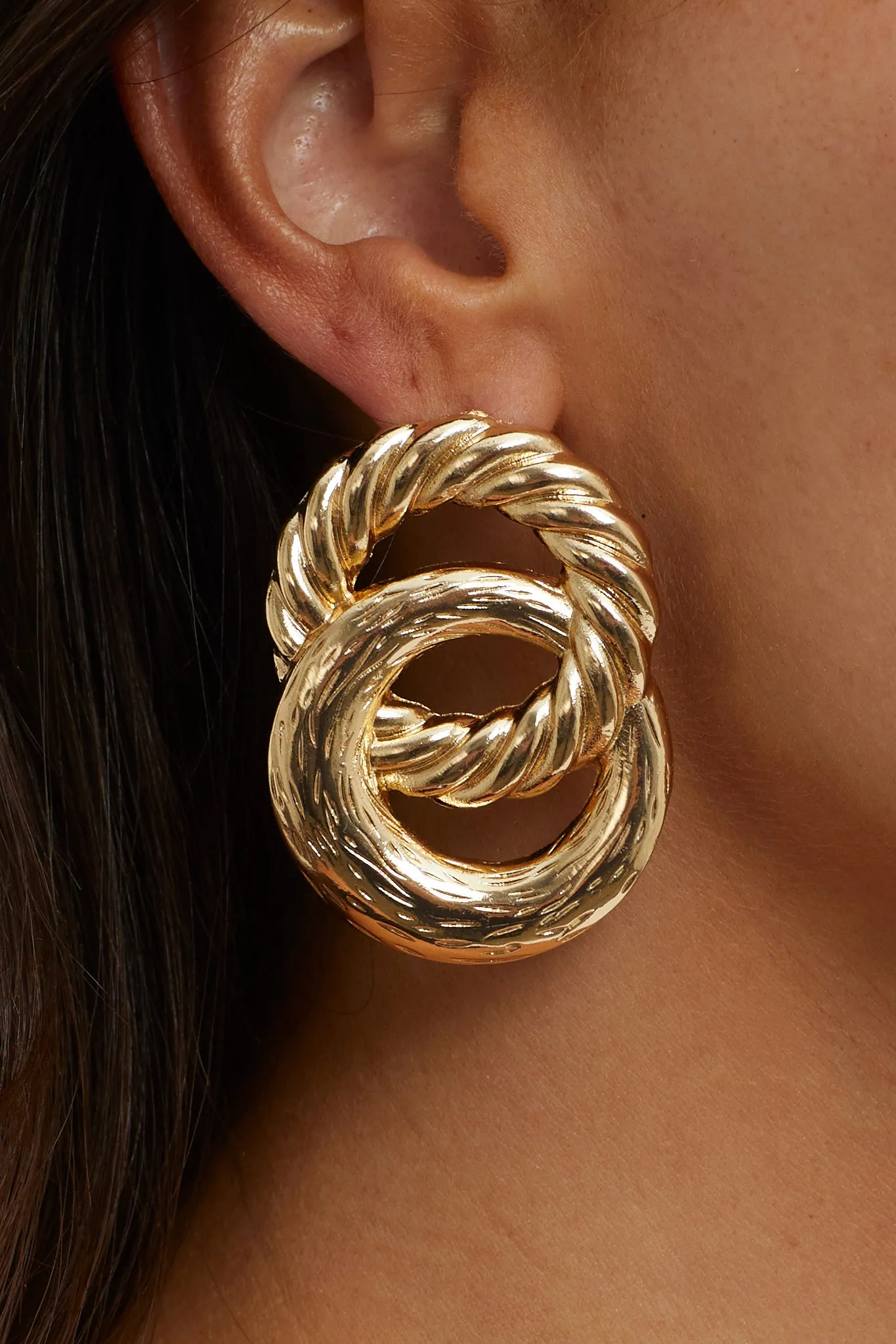 Myrah Large Double Circle Earrings Gold