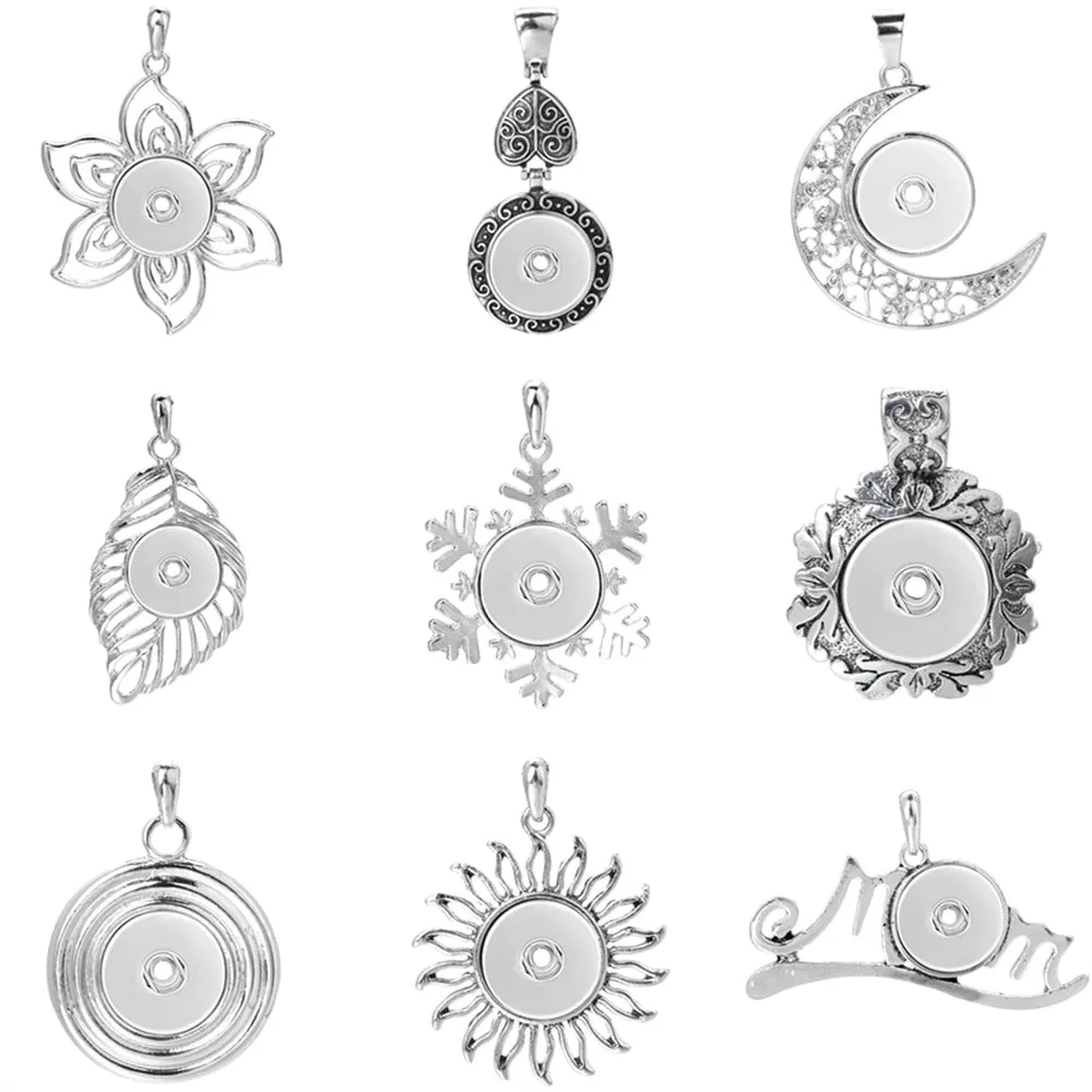 New Snap Pendant Necklace Metal Snap Necklaces Fit 18mm Snap Button Fashion Snap Jewelry DIY Pendant