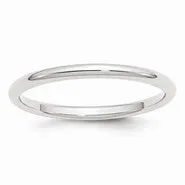 Palladium Medium Weight Comfort Fit 2mm Wedding Band Ring