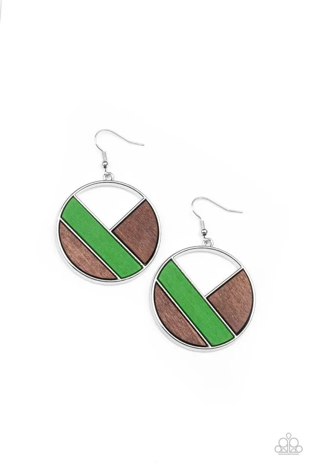 Paparazzi Earring ~ Dont Be MODest - Green