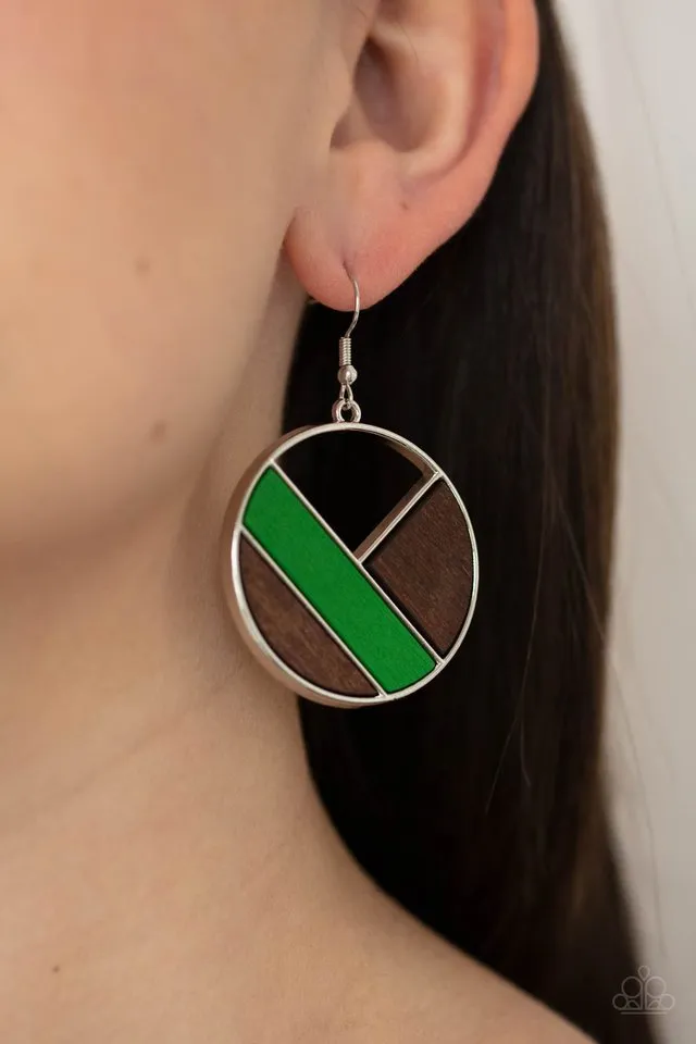 Paparazzi Earring ~ Dont Be MODest - Green