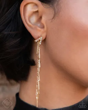 Paparazzi Earring ~ Linear Landmark - Gold