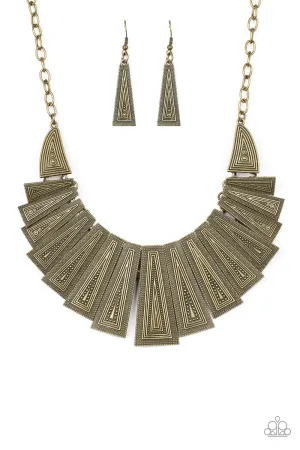 Paparazzi Necklace ~ Metro Mane - Brass