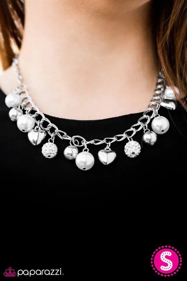 Paparazzi Necklace ~ Twitterpated - White