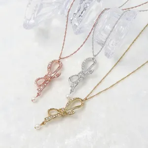 Pave Bow Knot Short Necklace