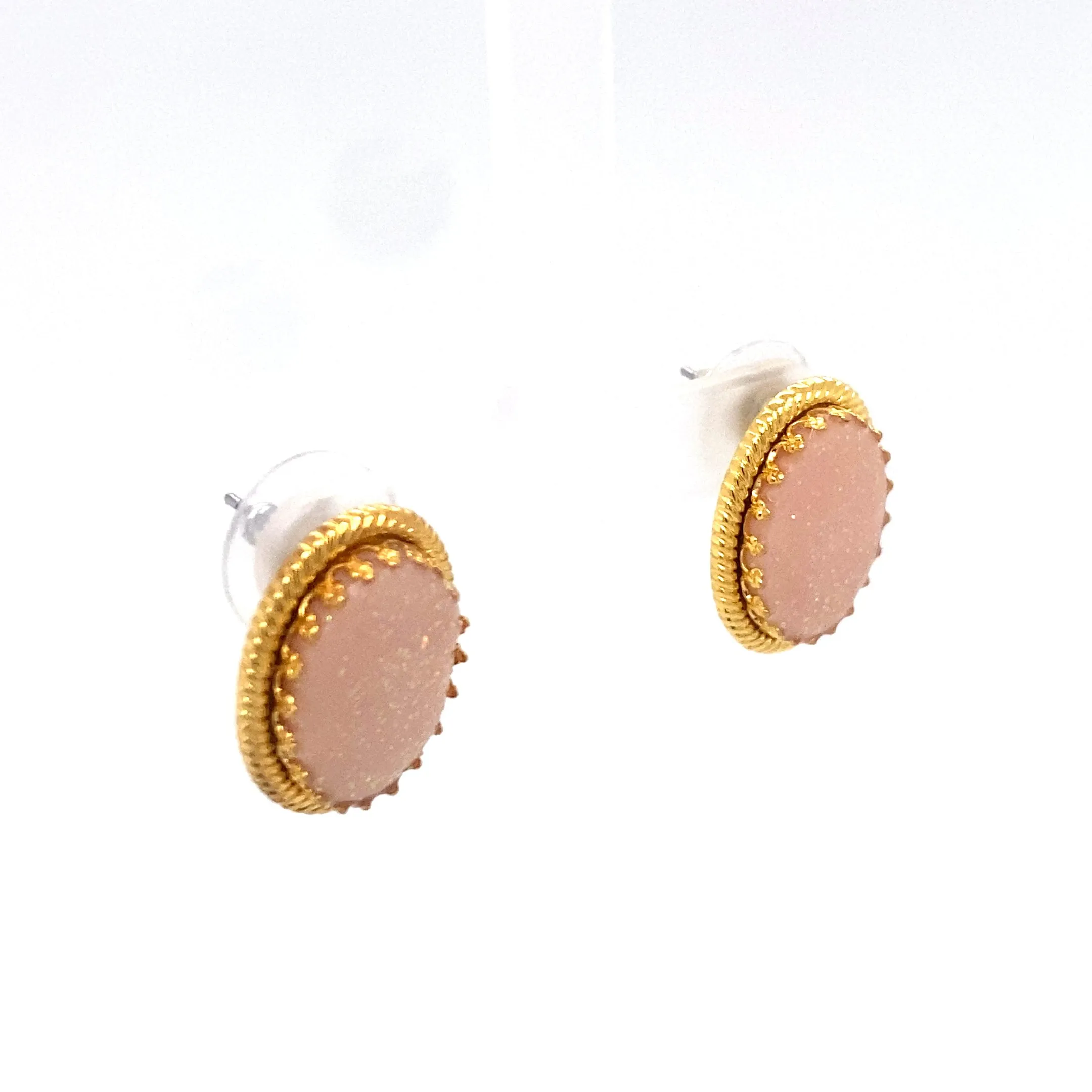 Peach Stud Earrings With Holiday Detail Medium