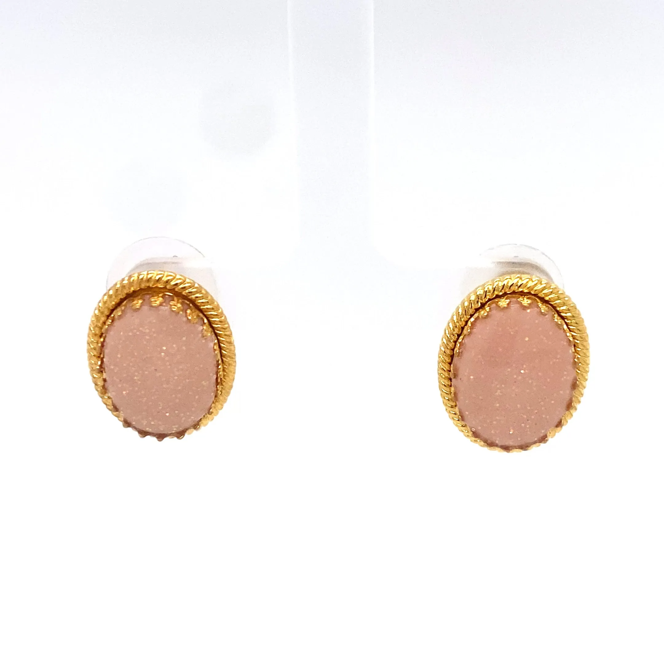 Peach Stud Earrings With Holiday Detail Medium