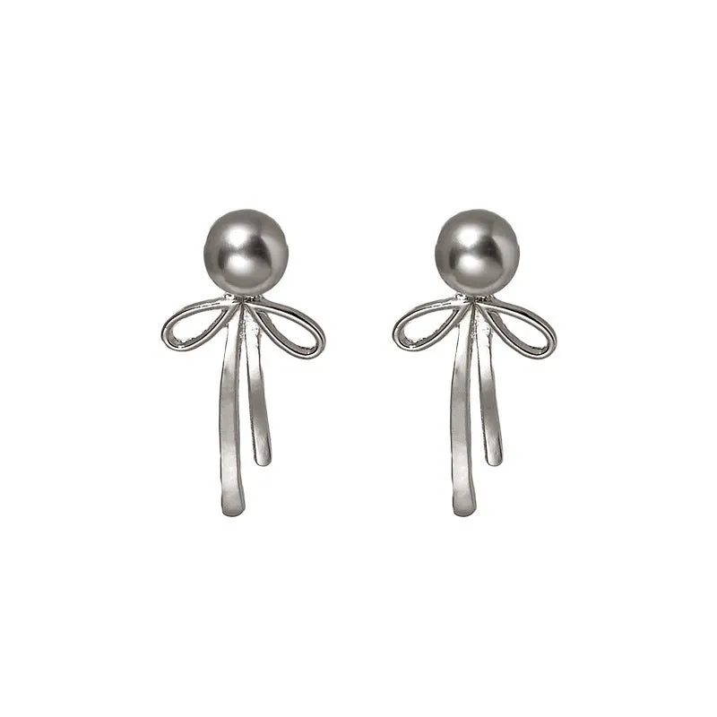 Pearl and Bow Backdrop Earrings