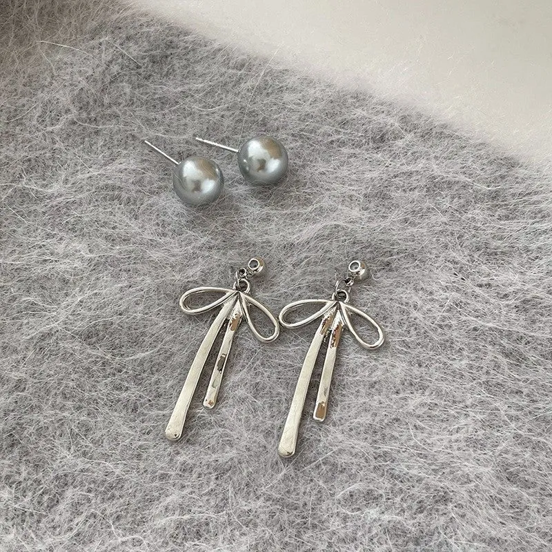 Pearl and Bow Backdrop Earrings