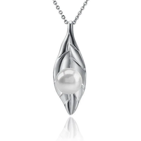 Pearl Maile Leaf Pendant