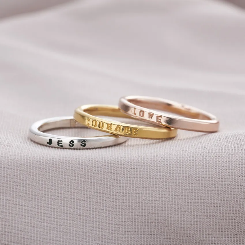 Personalised Stacker Ring Set