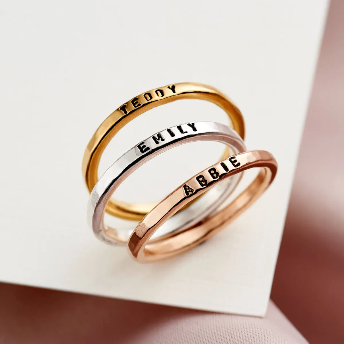 Personalised Stacker Ring Set