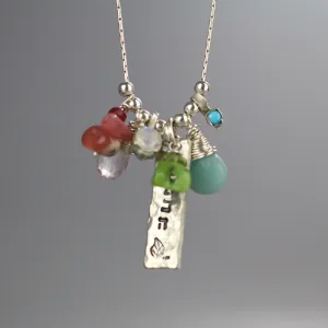 Personalized Silver Gemstone Love Necklace