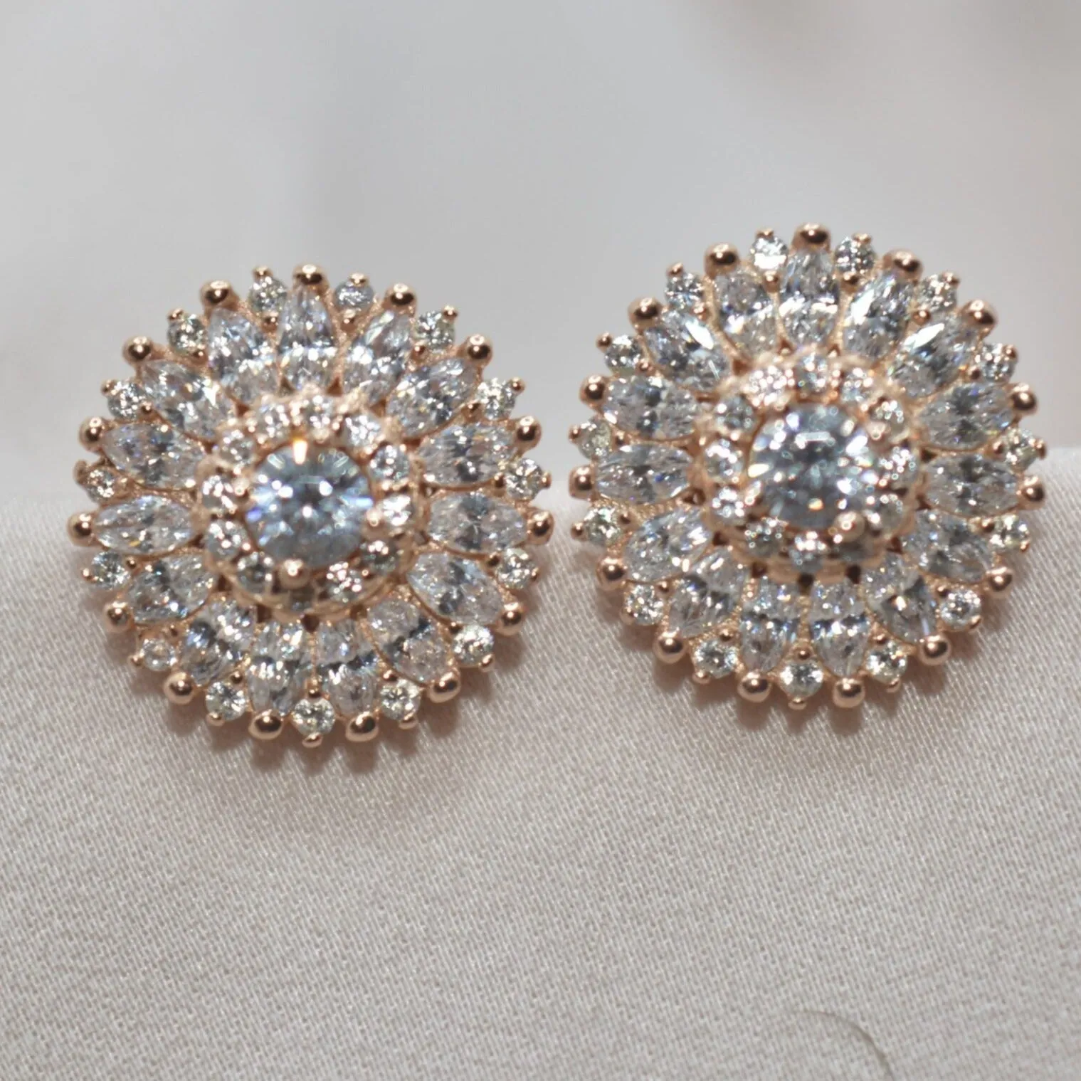 Rosé Rondelle Earrings