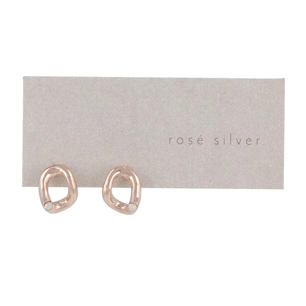 Rose Silver Twisted Ring Studs