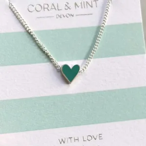 Sea Green Heart Necklace