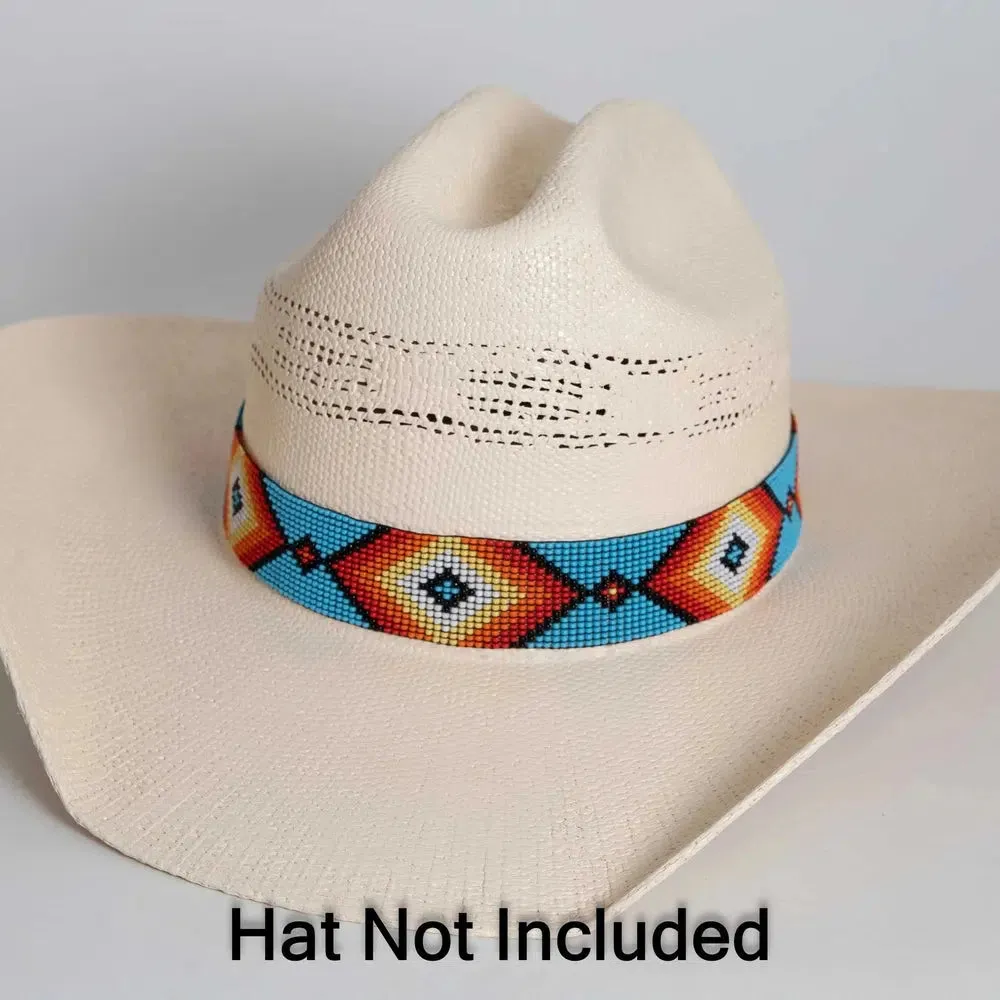 Shawnee | Beaded Turquoise Hat Band