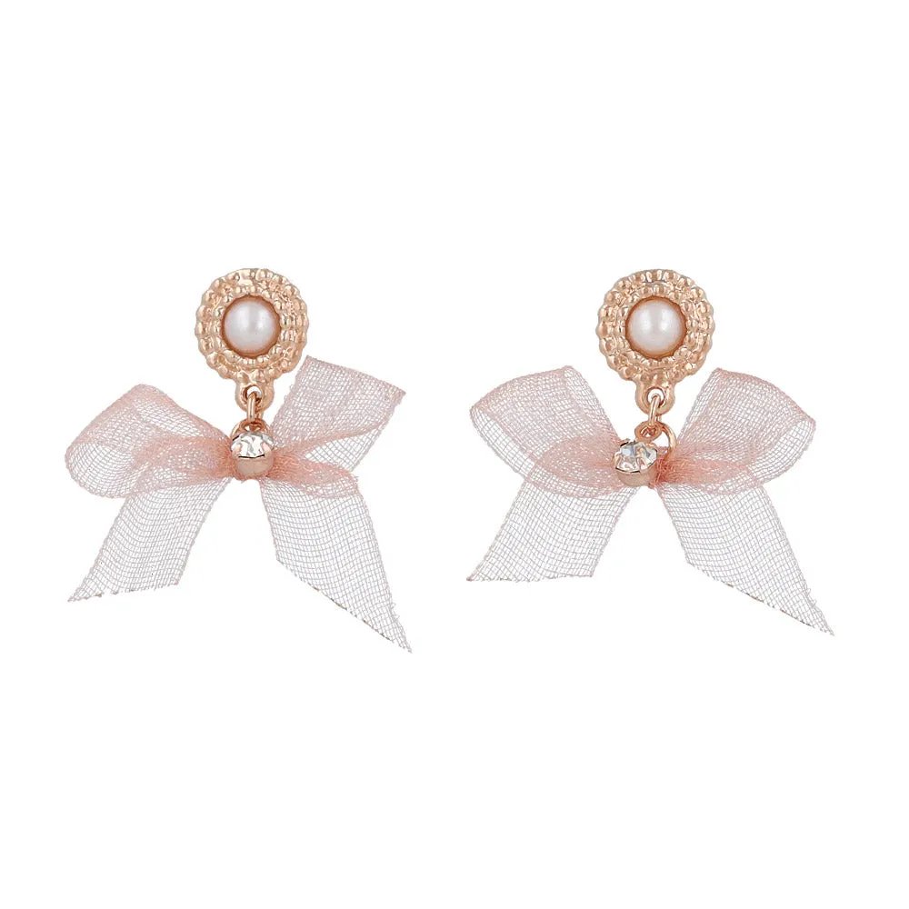 Sheer Bow Drop Earrings