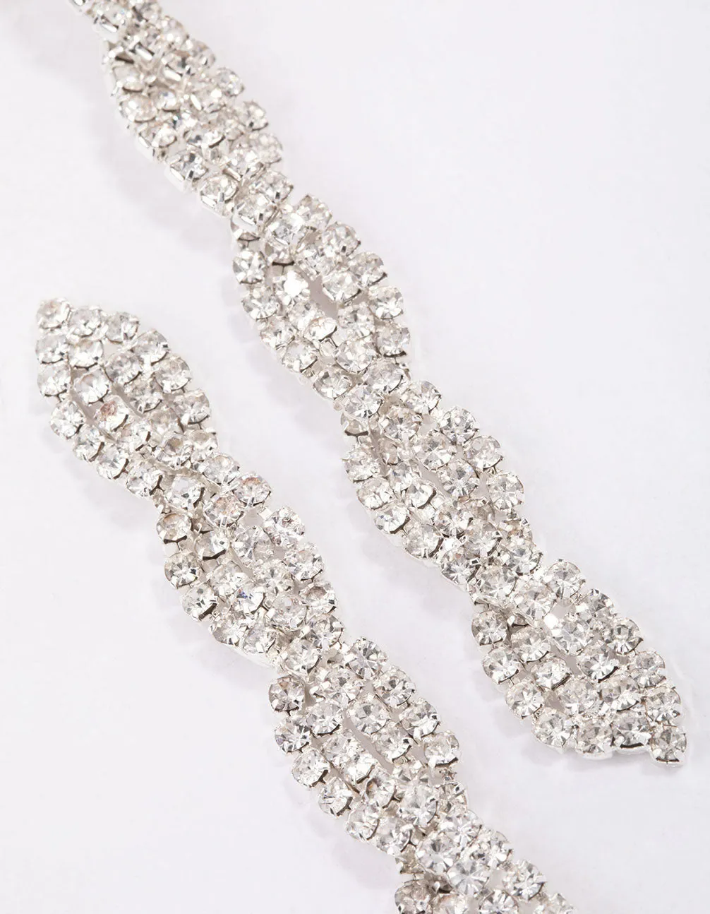 Silver Twisted Chain Drop Earrings