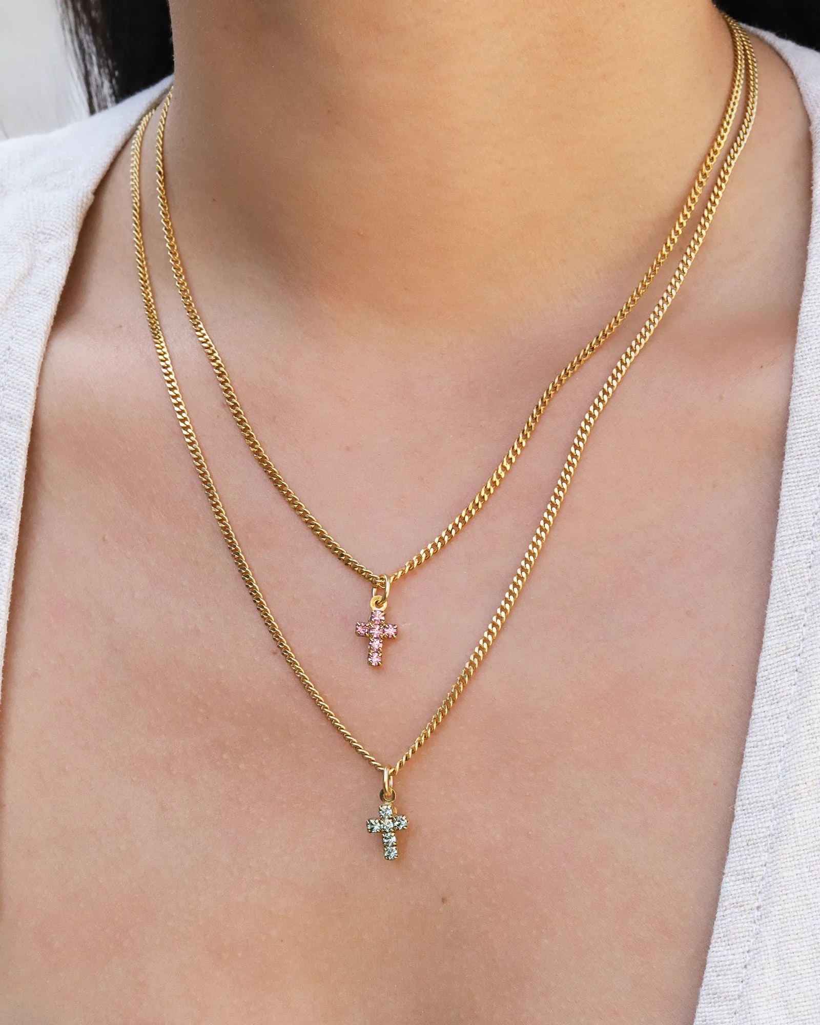 Single Mini Cross Necklace