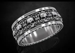 Skulls Band Ring