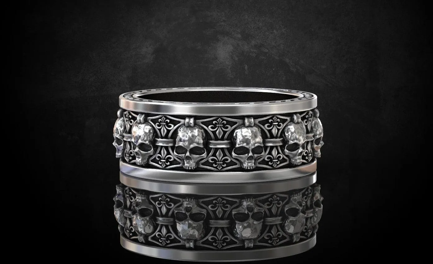 Skulls Band Ring