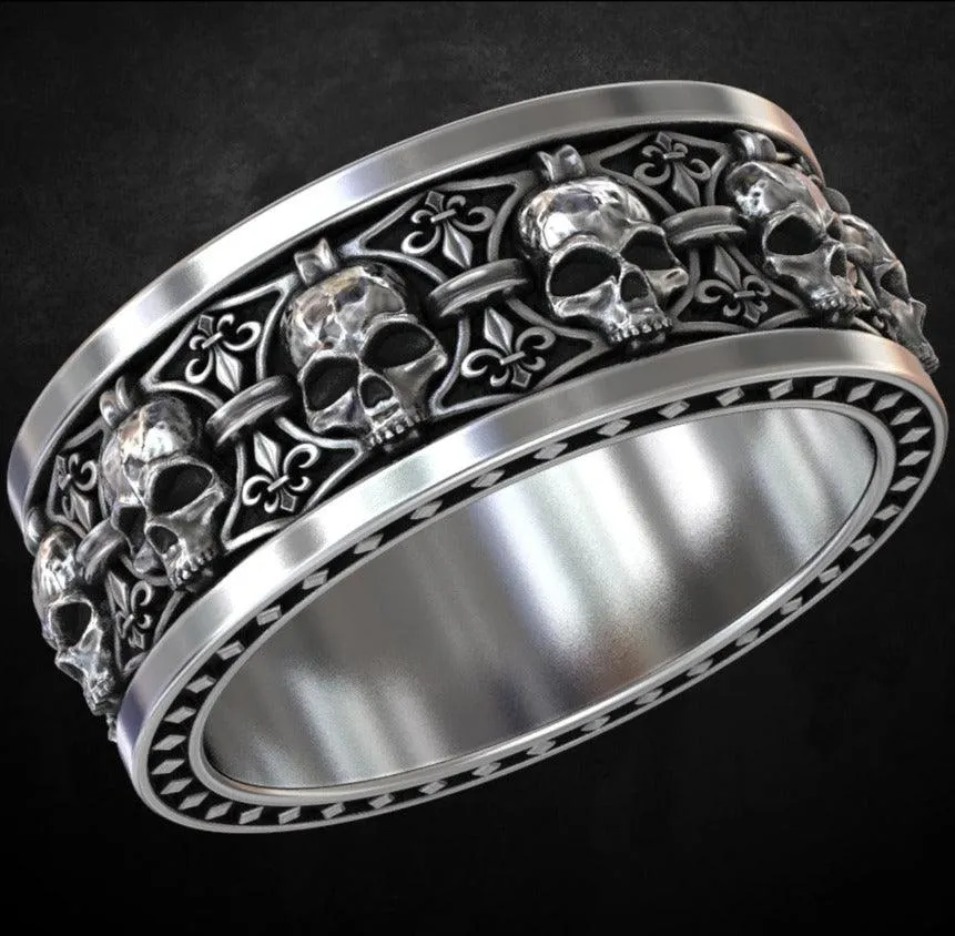 Skulls Band Ring