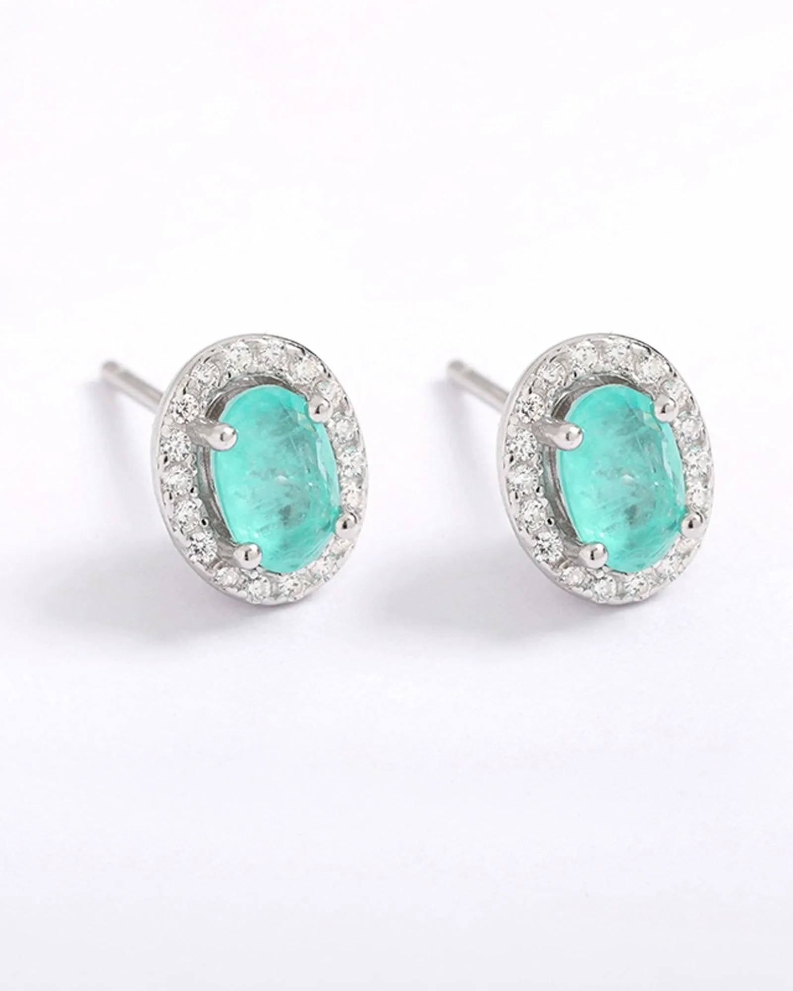 Small Turquoise Zirconia Earrings