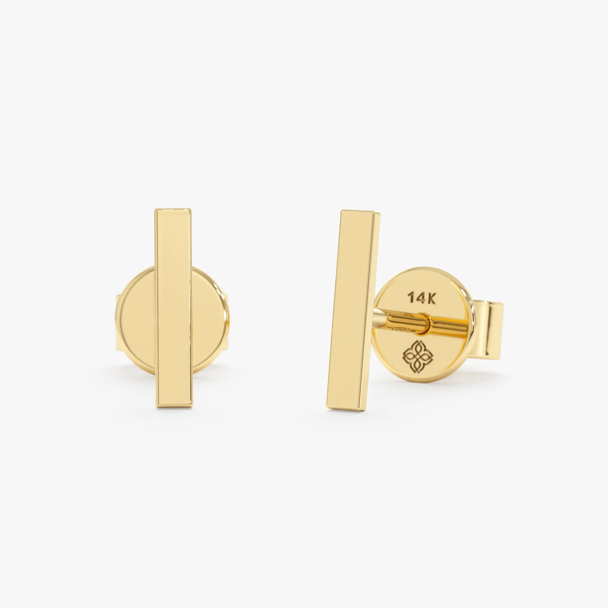 Solid Gold Bar Studs, Chelsea