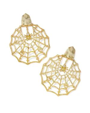 Spider Web Statement Gold Earring