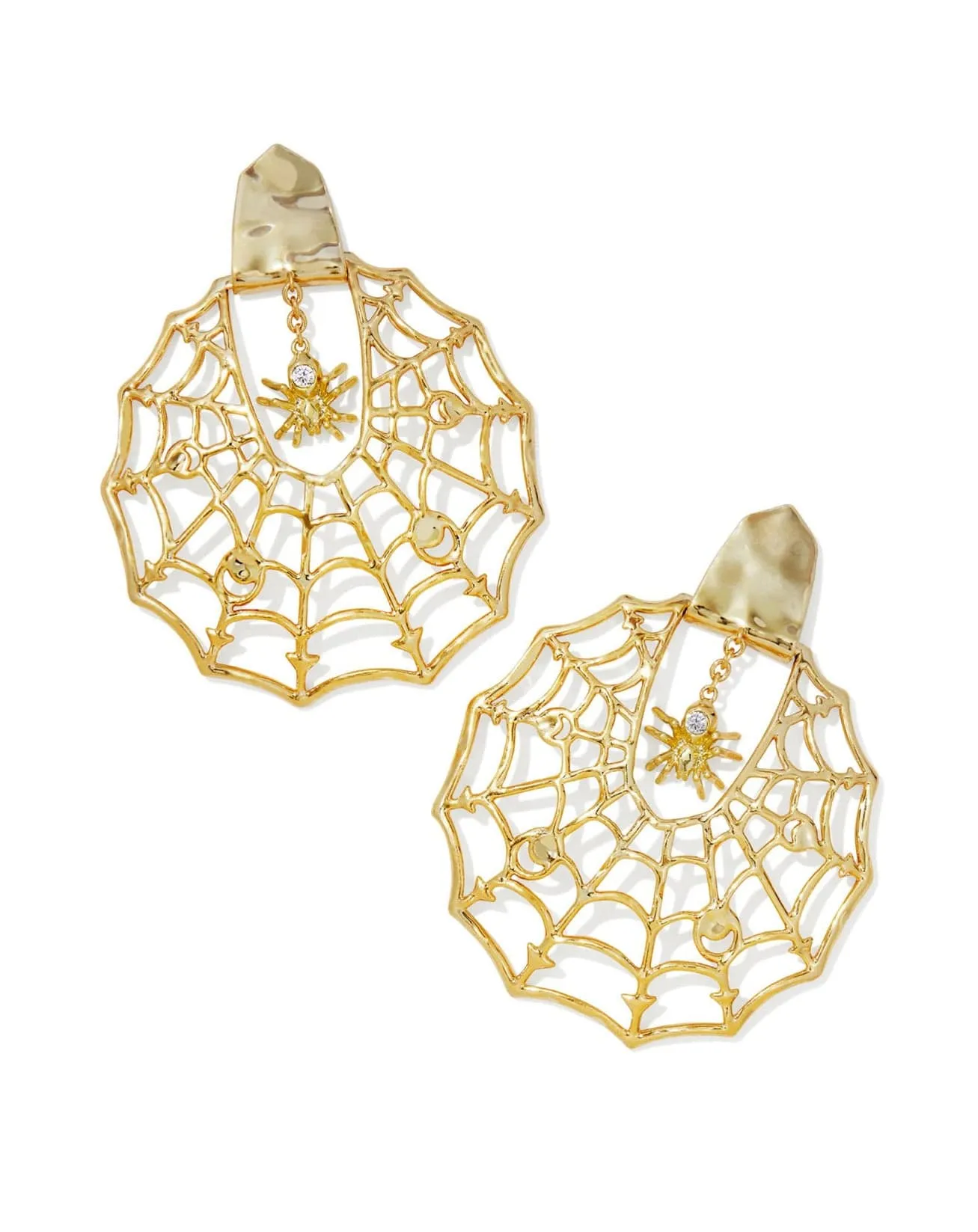 Spider Web Statement Gold Earring