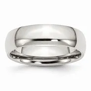 Stainless Steel 6mm Polished Wedding Band Ring