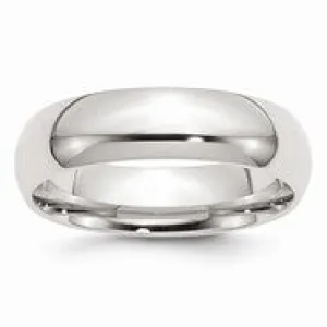 Sterling Silver 6mm Comfort Fit Wedding Band Ring