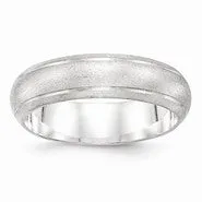 Sterling Silver 6mm Satin Finish Wedding Band Ring