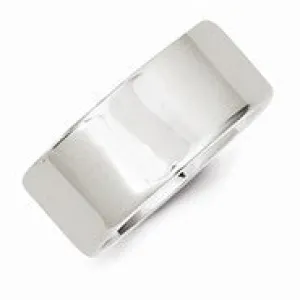 Sterling Silver 9mm Flat Wedding Band Ring