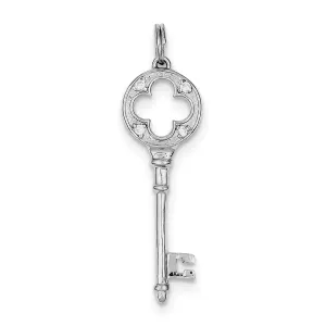 Sterling Silver Cubic Zirconia Key Pendant