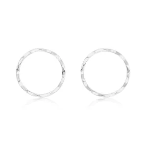 Sterling Silver Diamond Cut 12mm Sleeper Earring