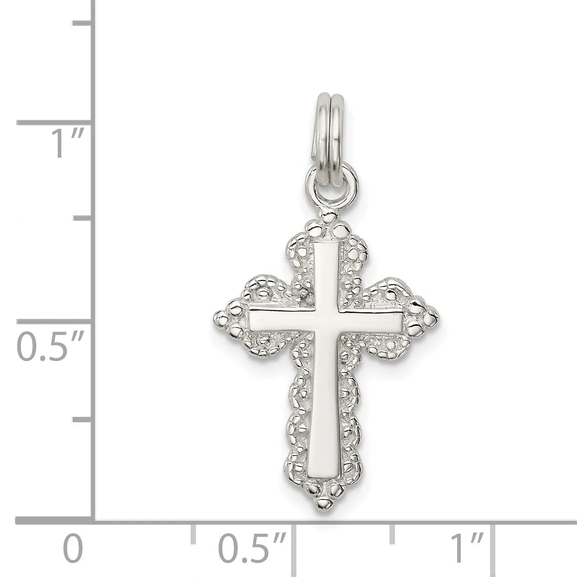 Sterling Silver INRI Budded Cross Pendant