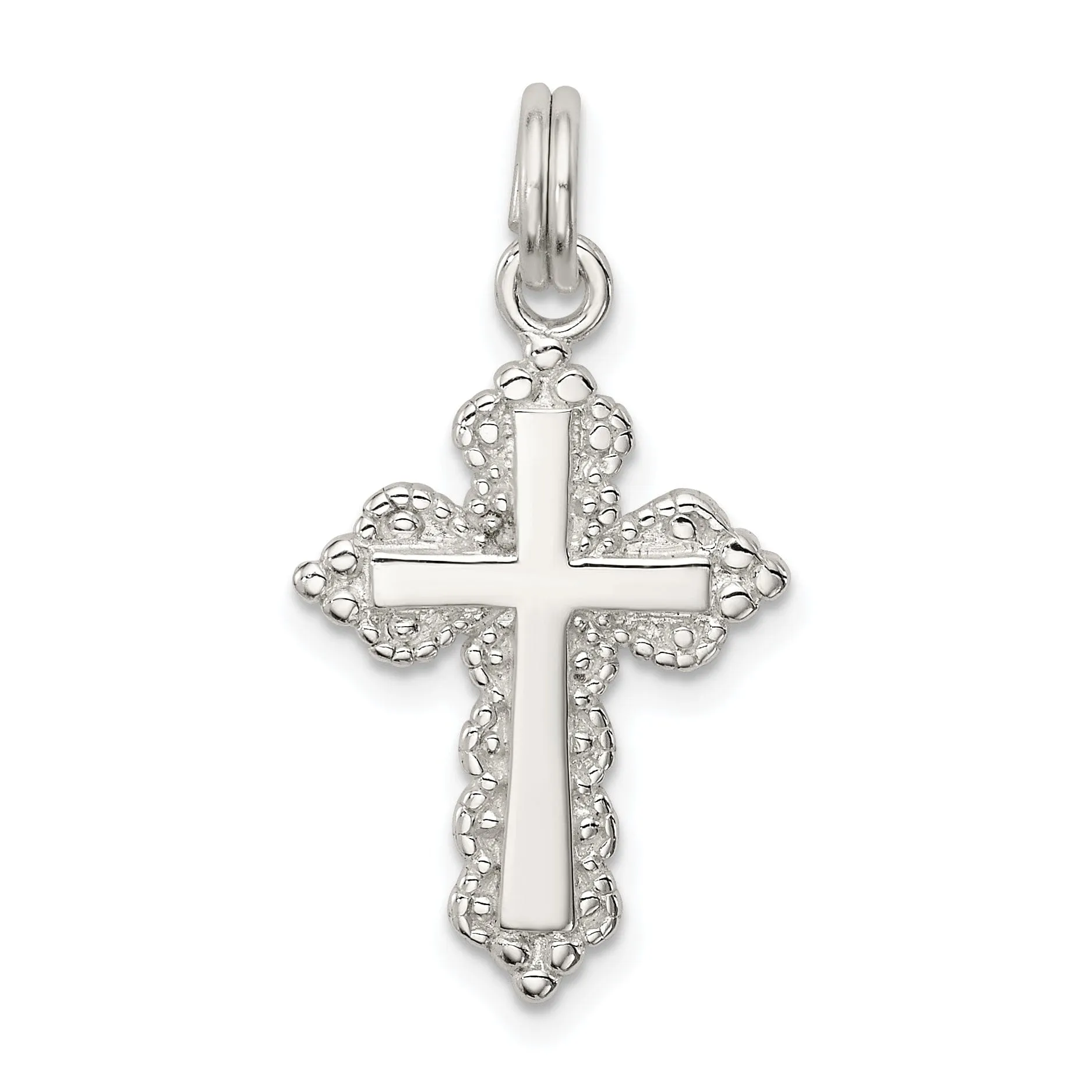 Sterling Silver INRI Budded Cross Pendant