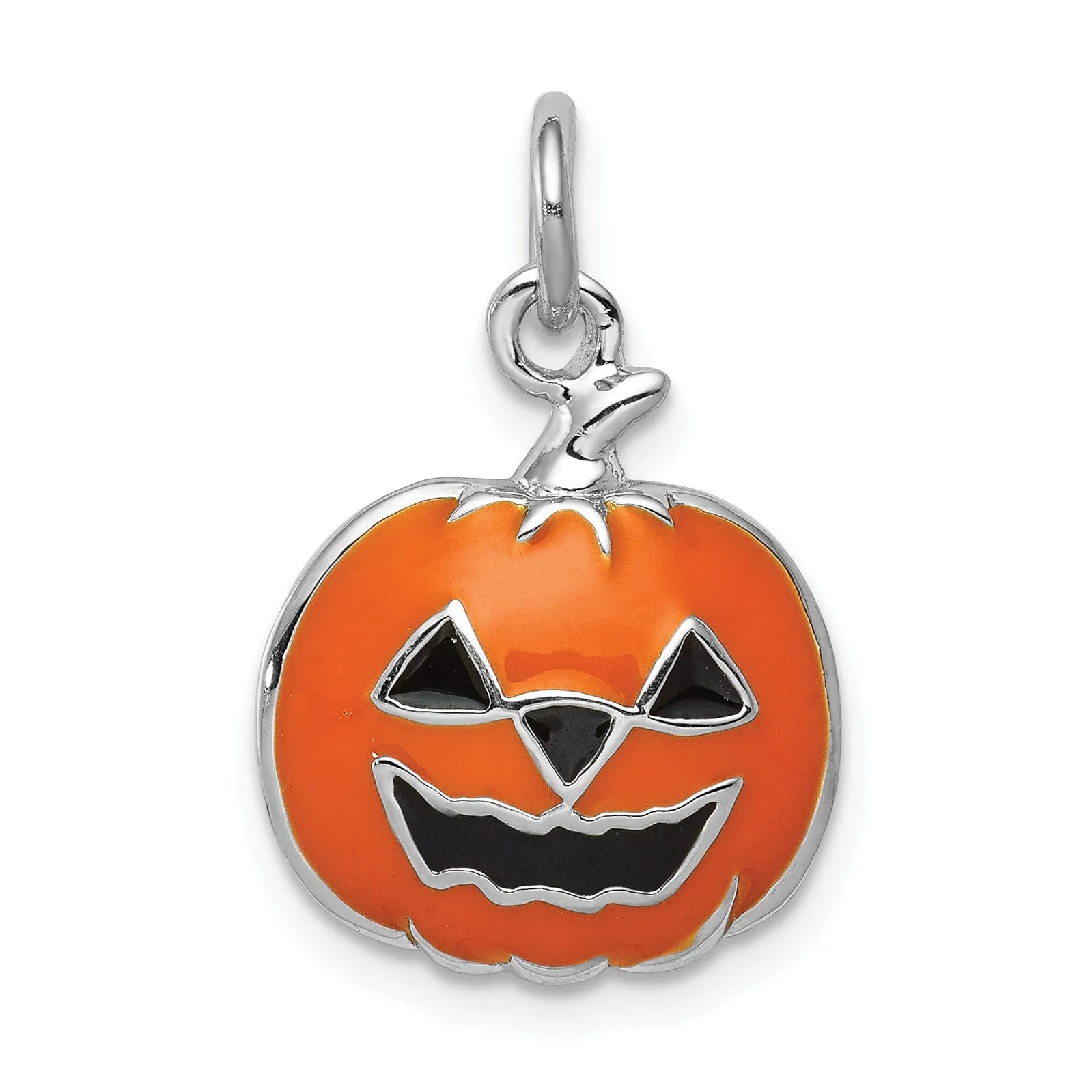 Sterling Silver Orange Jack-a-Lantern Pendant