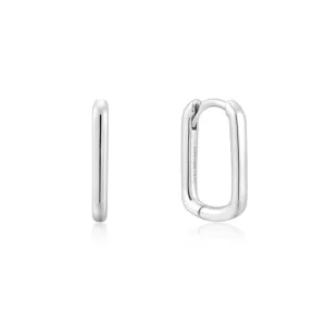 Sterling Silver Paperclip Huggie Hoop Earrings by Ania Haie