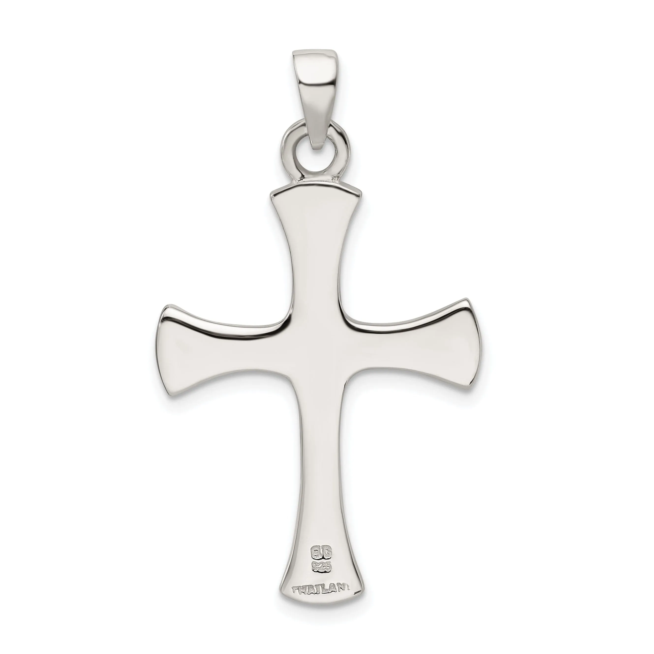 Sterling Silver Polished Finish Cross Pendant