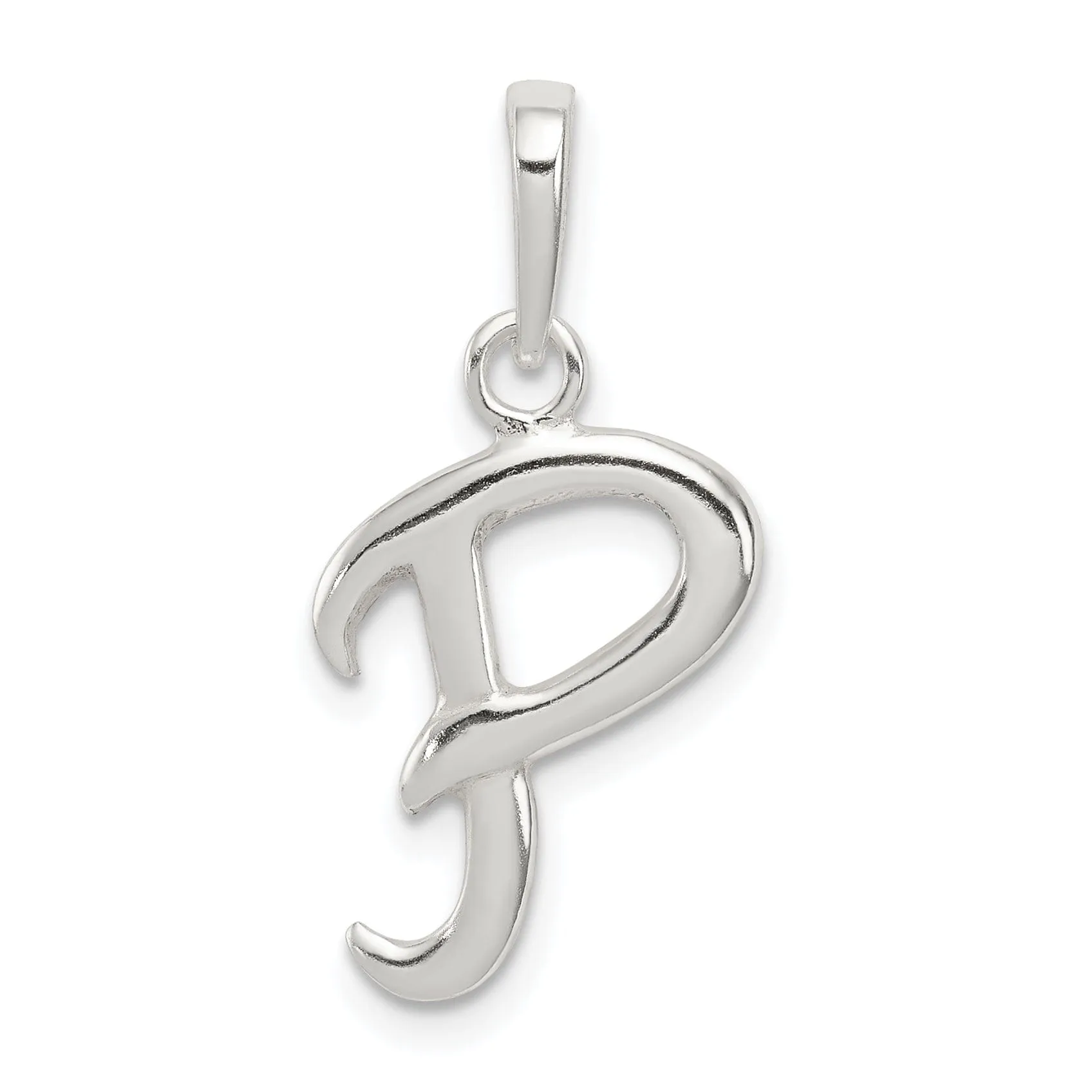 Sterling Silver Polished Initial P Pendant