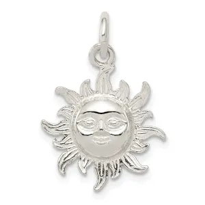 Sterling Silver Polished Sun Charm Pendant