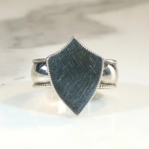 Striking Sterling Silver Signet Ring Size 6